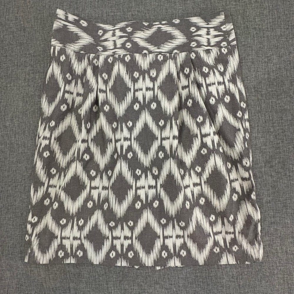 Banana Republic Heritage A-Line Skirt Lightlyâ Pleated Front Zipper Cotton Sz 6